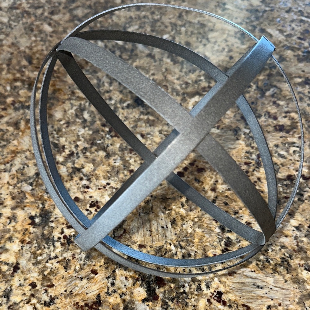 Pier 1 Black Metal Orb Sculpture - Picture 2 of 5